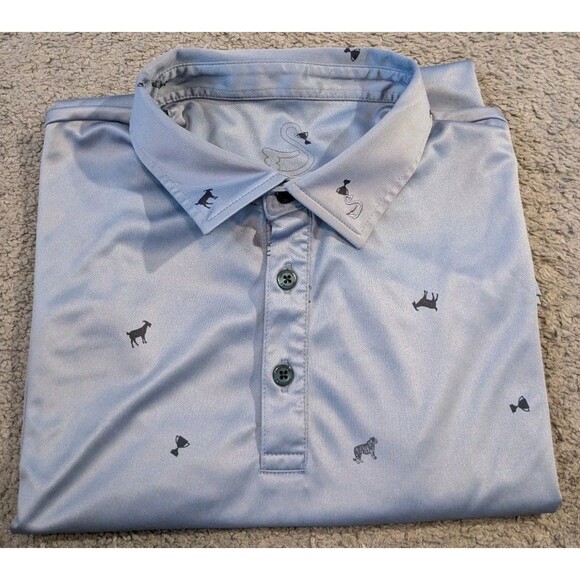 Swannies Tiger GOAT Champion Lavender Performance Golf Polo Men's Medium - Picture 1 of 7